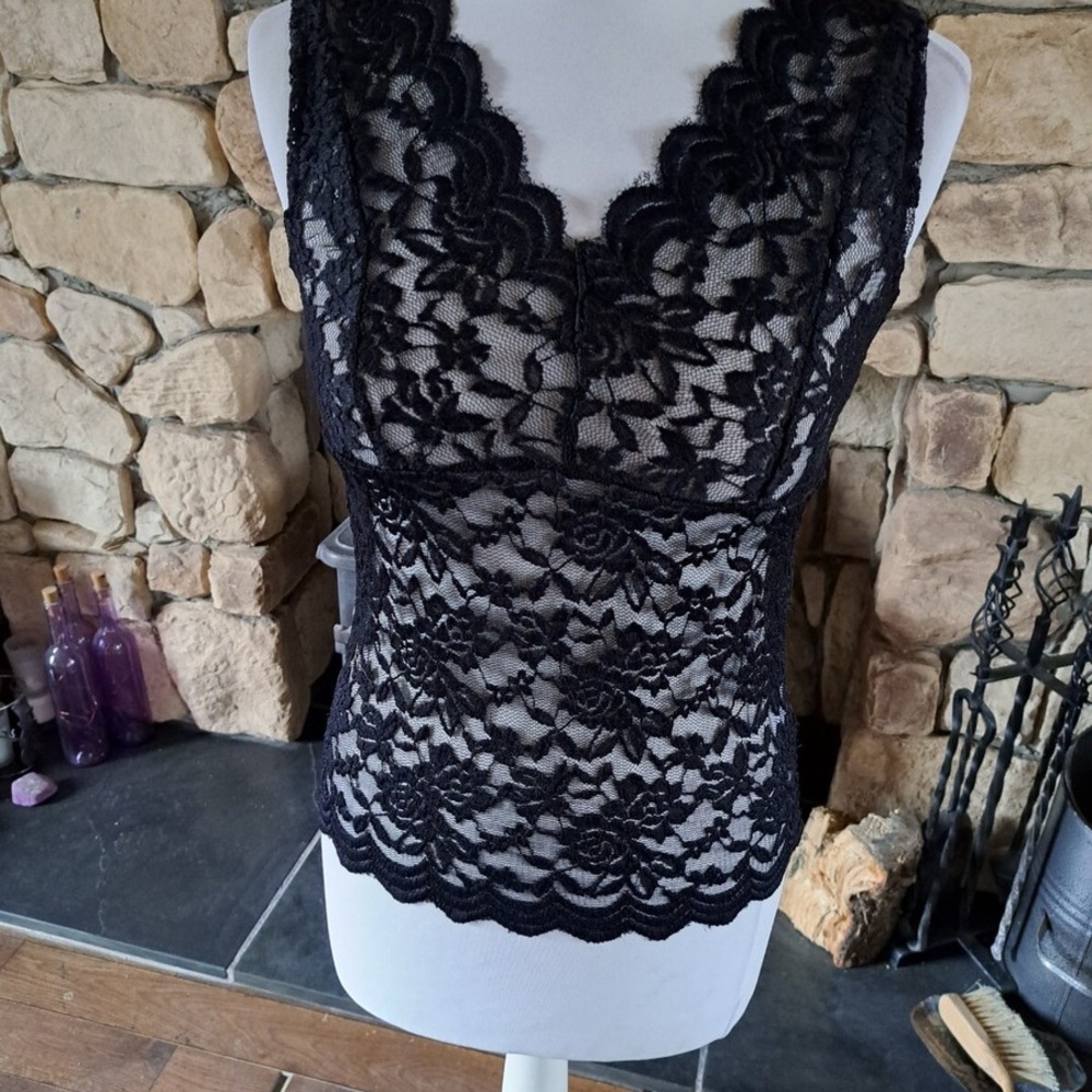 SHEIN Black Lace Top